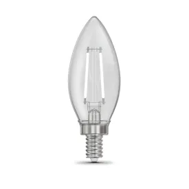 3.3W (40W Equivalent) Daylight White (5000K) B10 (E12 Base) Torpedo Tip Exposed White Filament LED Bulb (2-Pack)