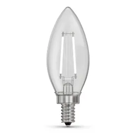 3.3W (40W Equivalent) Soft White (2700K) Chandelier B10 (E12 Base) Torpedo Tip Exposed White Filament LED Light Bulb (2-Pack)