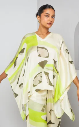 Abstract Printed Kaftan Top.