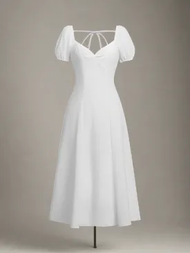 Adeline White Maxi Dress with Puff Sleeves