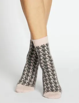 Antonia Houndstooth Crew Sock