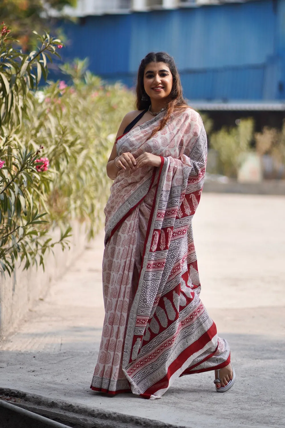 Bagh Hand Block Printed Mul Cotton Saree