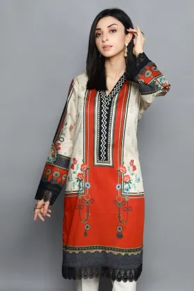 Beige Printed Kurti