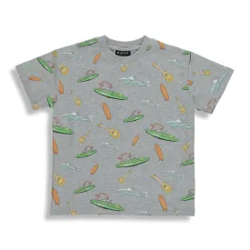 Birdz Summer Camp Lake Dayz Boxy Tee - Light Marl Gray