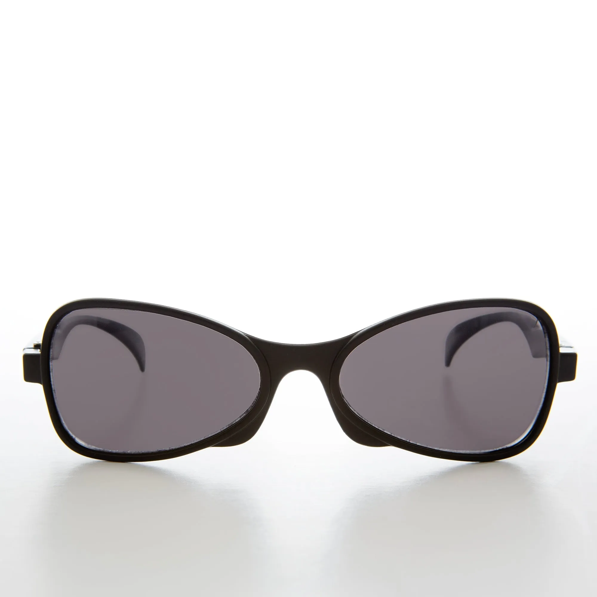 Black Angular Futuristic Style Vintage Sunglasses - Fink