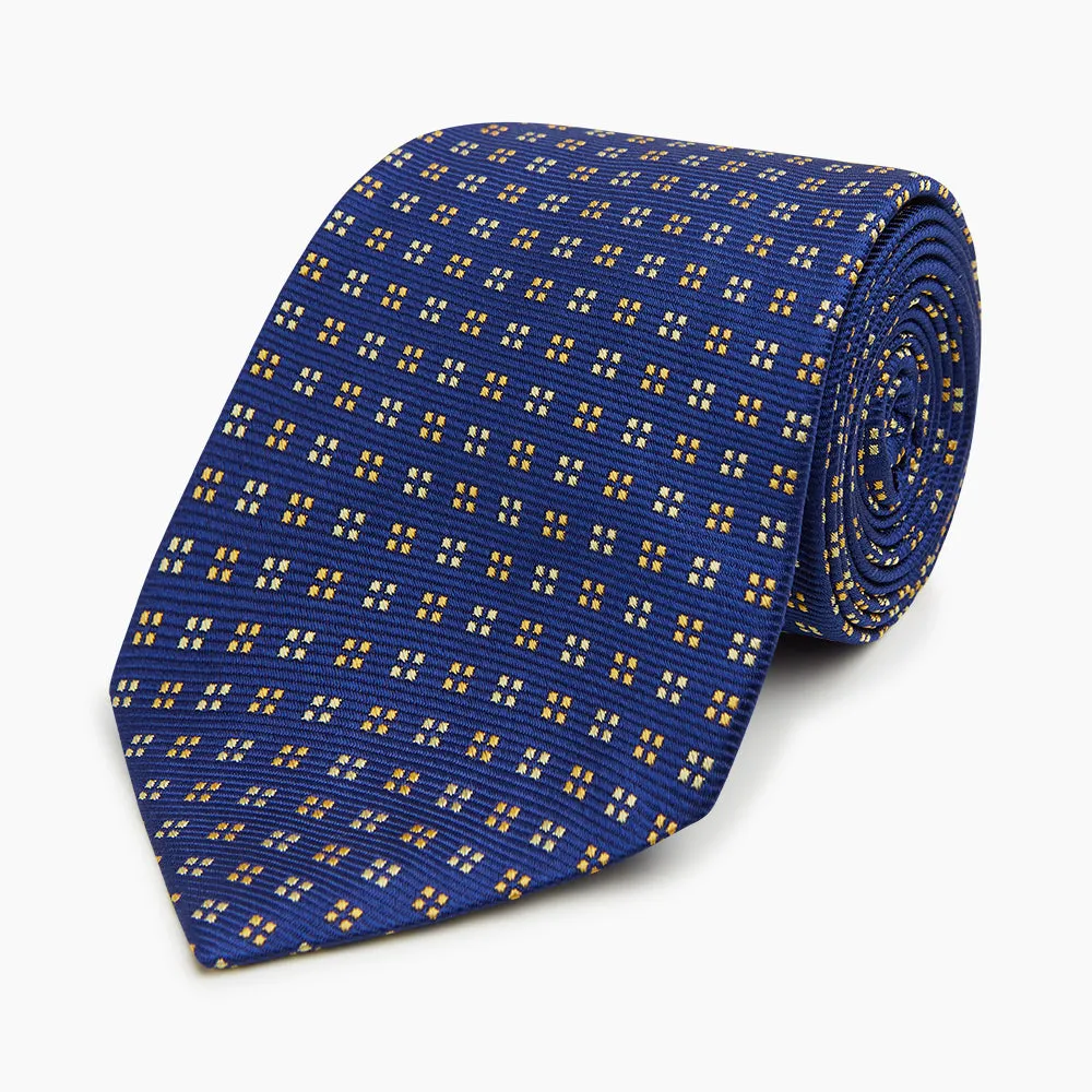 Stylish Blue and Yellow Multi-Dot Silk Tie for Men - Elegant Accessory for Formal and Casual Occasions