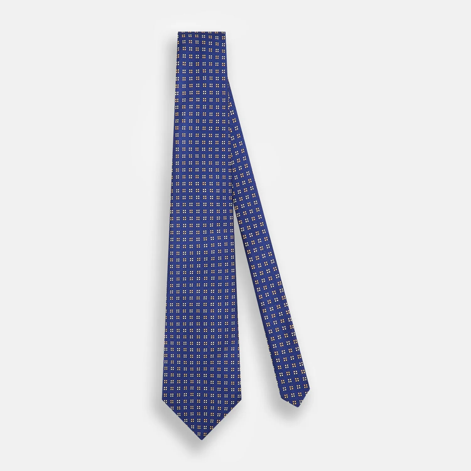 Stylish Blue and Yellow Multi-Dot Silk Tie for Men - Elegant Accessory for Formal and Casual Occasions