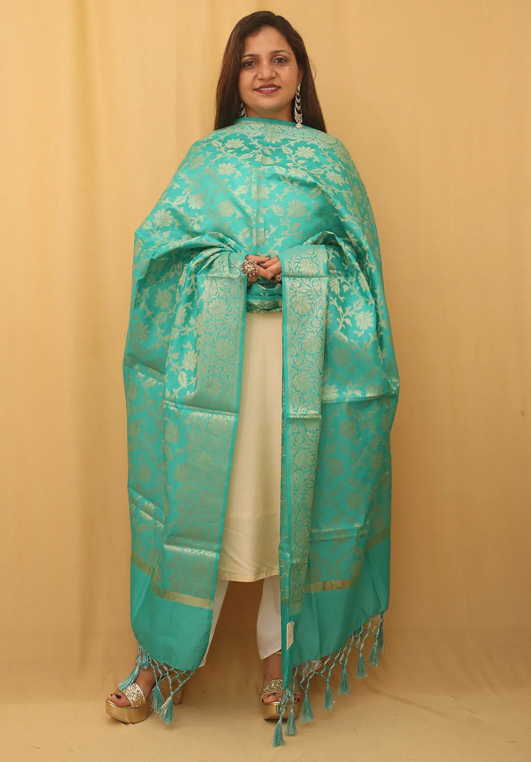 Blue Banarasi Silk Dupatta