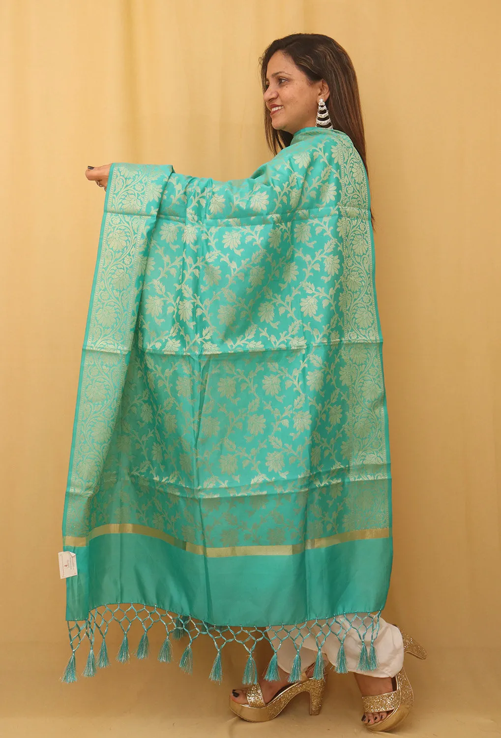 Blue Banarasi Silk Dupatta