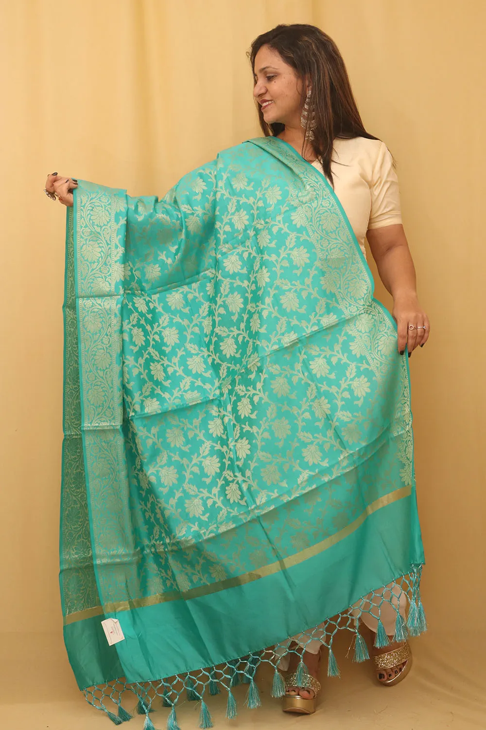 Blue Banarasi Silk Dupatta