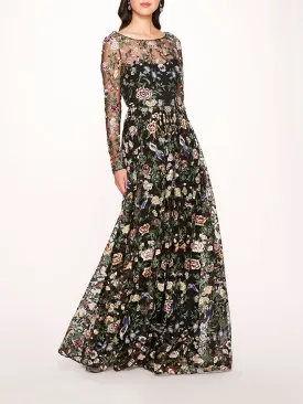 Botanical Embroidered Gown