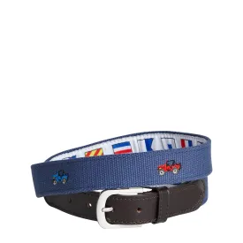 Bowsprit Belt Nantucket Navy Embroidered With Jeeps