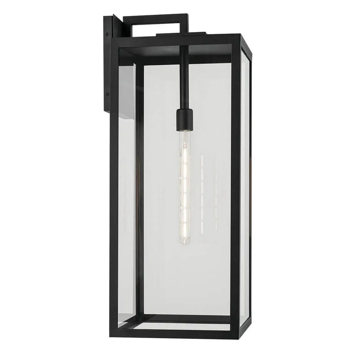 Branner 30 In 1-Light Outdoor Wall Light with Clear Glass, Black Finish