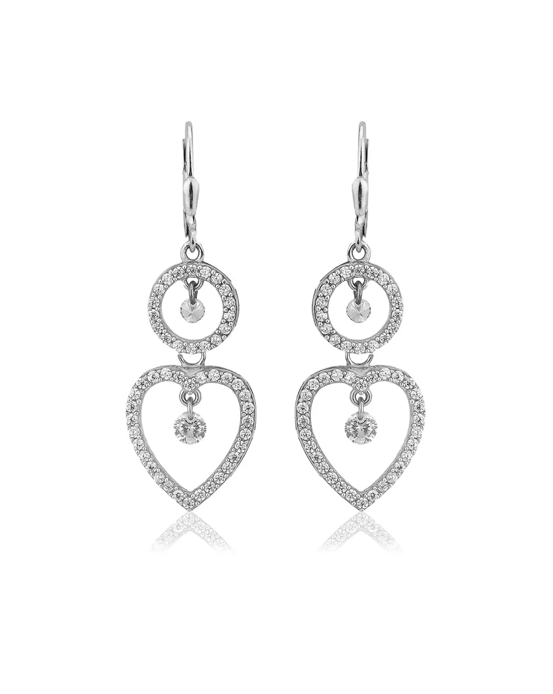 Carlton London 925 Sterling Silver Rhodium Plated Contemporary Cz Drop Earring