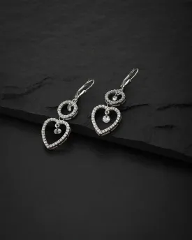 Carlton London 925 Sterling Silver Rhodium Plated Contemporary Cz Drop Earring