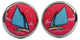 Catboat Race: Cufflinks - Coral