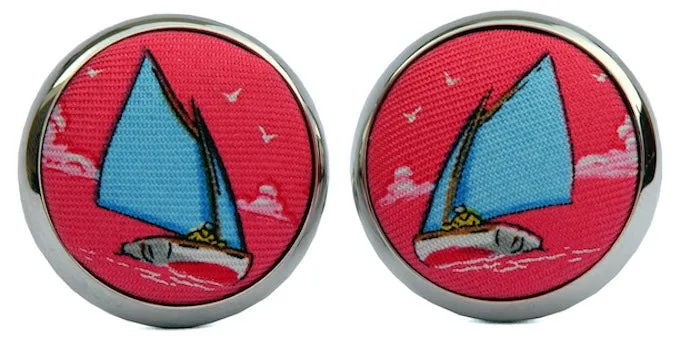 Catboat Race: Cufflinks - Coral