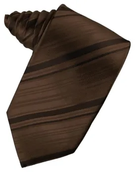 Chocolate Striped Silk Necktie