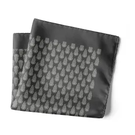 Chokore Black Silk Pocket Square - Indian At Heart line