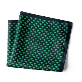 Chokore Light Sea Green & Navy Blue Silk Pocket Square - Indian At Heart line