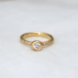 Delicate Bezel Ring with Diamonds - One of a Kind