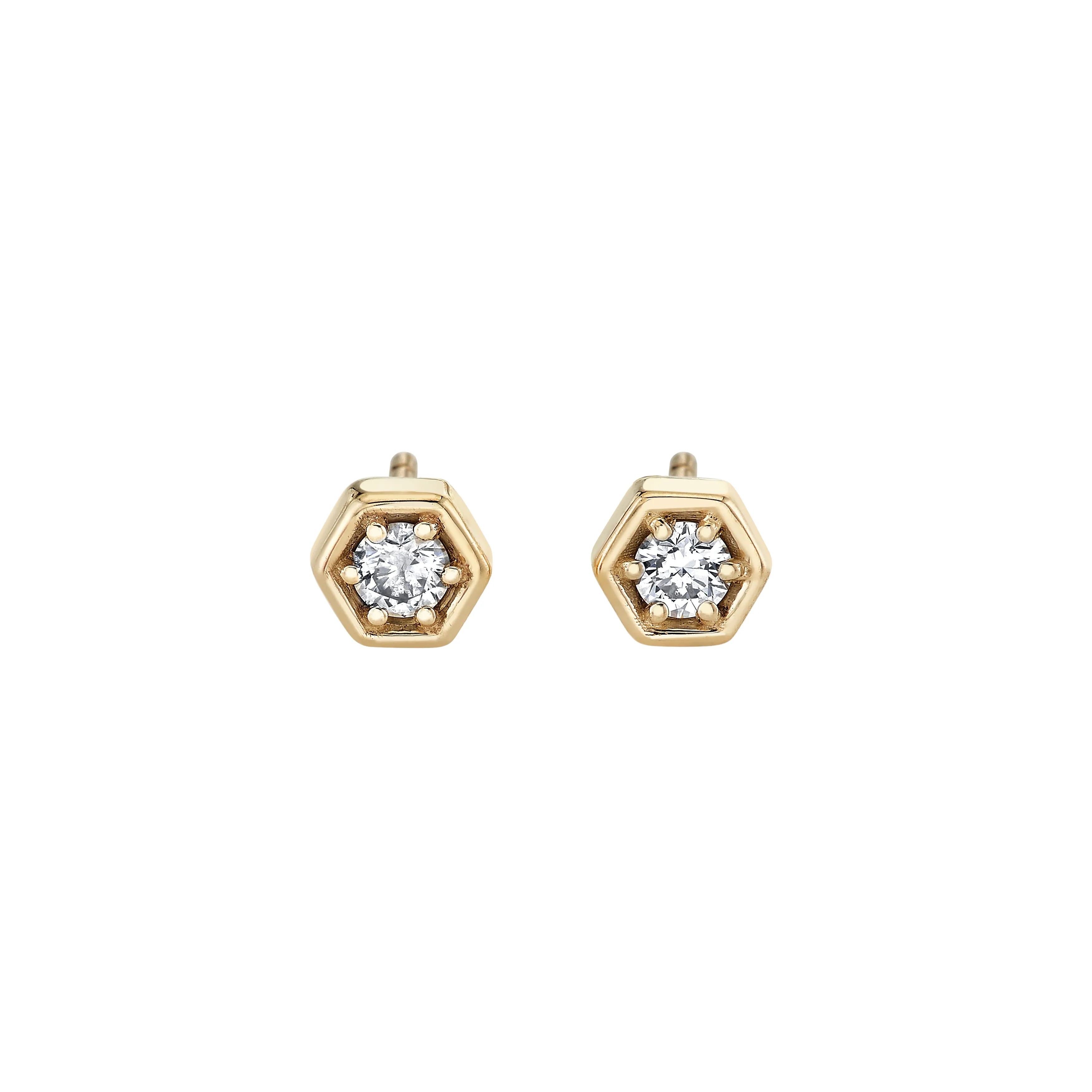 Diamond Hex Studs