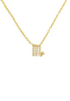 Diamond Zodiac Necklace Gold Scorpio