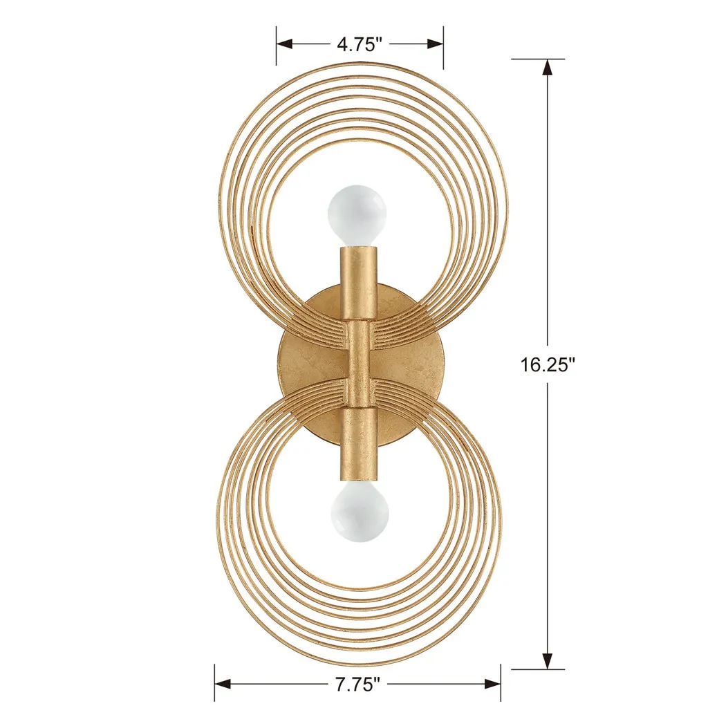 Doral 2 Light Renaissance Gold Sconce