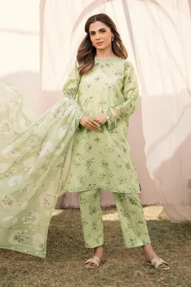 EMBROIDERED PRINTED LAWN UF-595