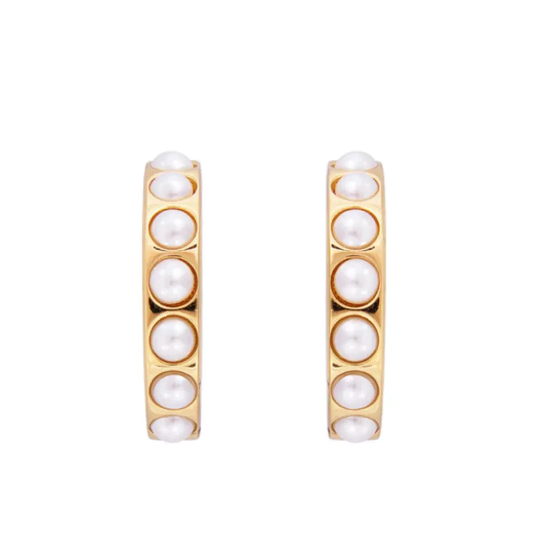 Fairley Crystal Pearl Maxi Hoops