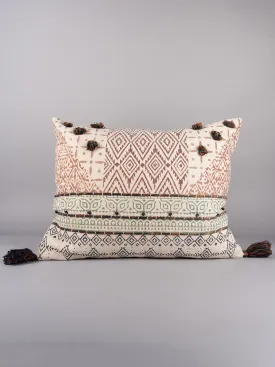 GEOMETRIC FUSION OASIS - BLOCK PRINTED LUMBAR CUSHION COVER