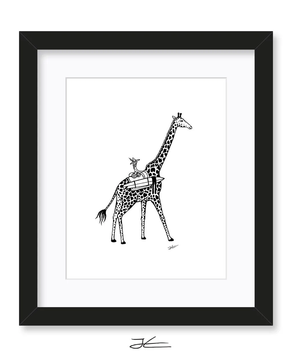 Giraffe Surf Trip - Print/ Framed Print