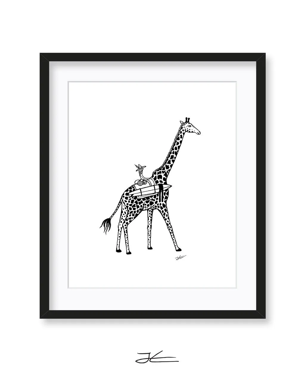 Giraffe Surf Trip - Print/ Framed Print