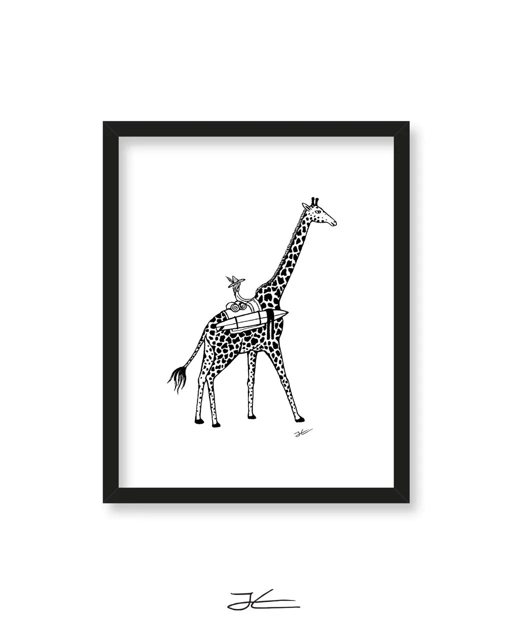 Giraffe Surf Trip - Print/ Framed Print