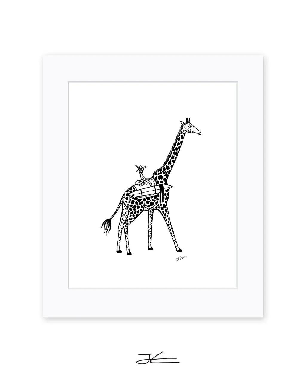 Giraffe Surf Trip - Print/ Framed Print