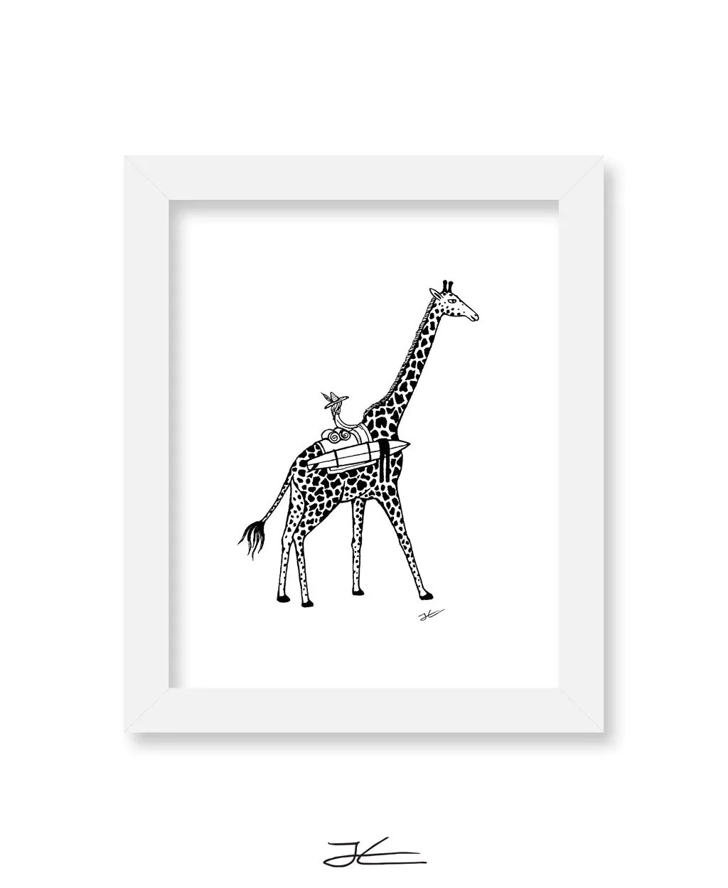 Giraffe Surf Trip - Print/ Framed Print