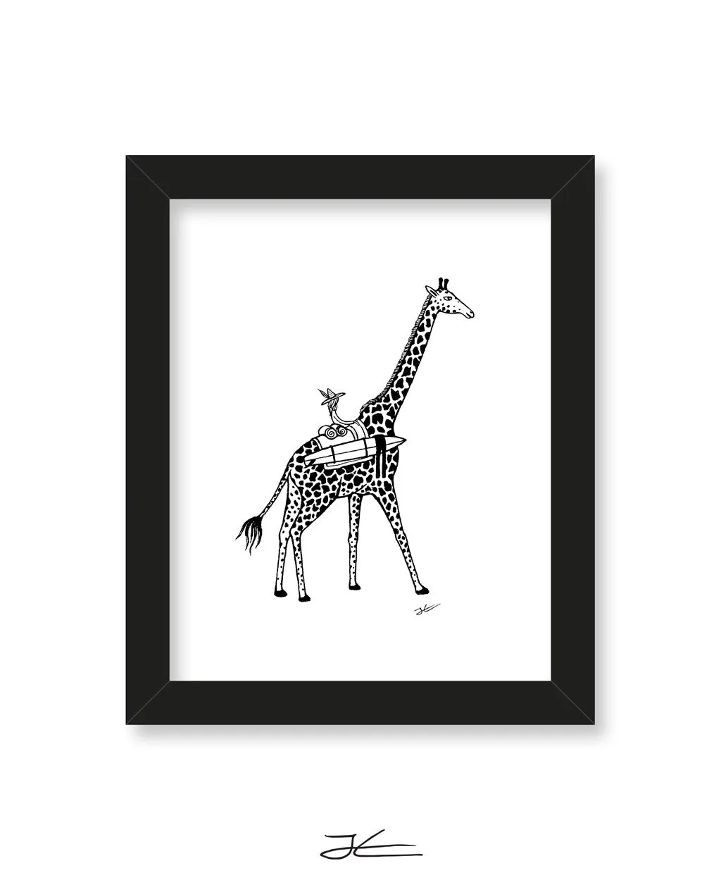 Giraffe Surf Trip - Print/ Framed Print