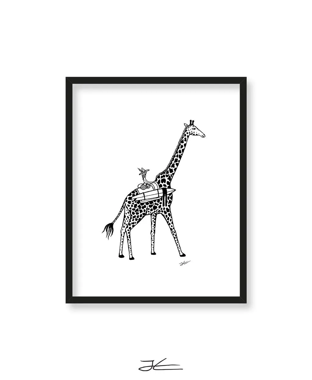 Giraffe Surf Trip - Print/ Framed Print