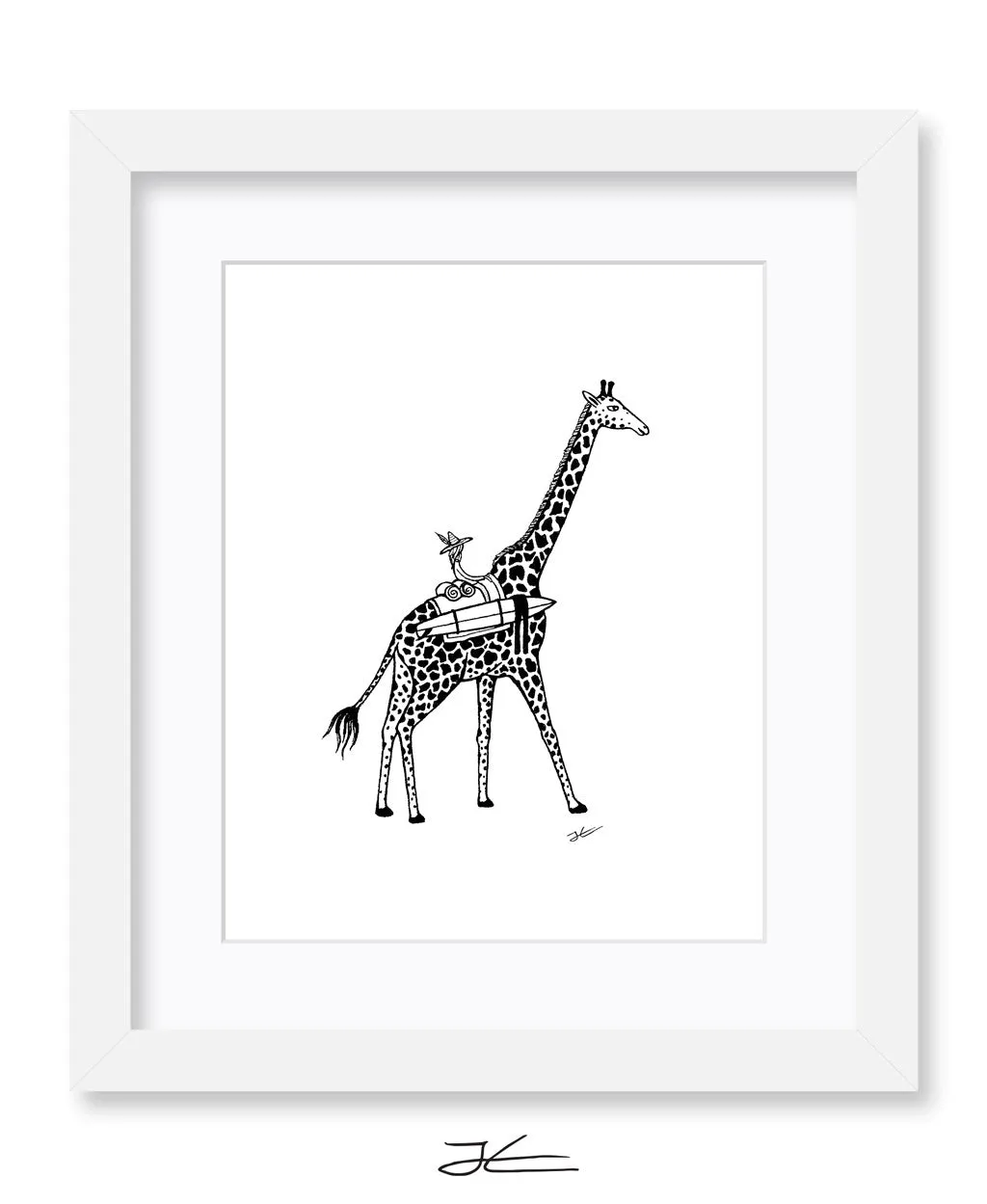 Giraffe Surf Trip - Print/ Framed Print