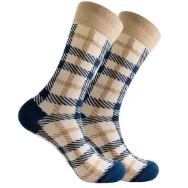 Hashed Plaid Patterned Socks from the Sock Panda (Adult Large - Men's Shoe Sizes 8-12)