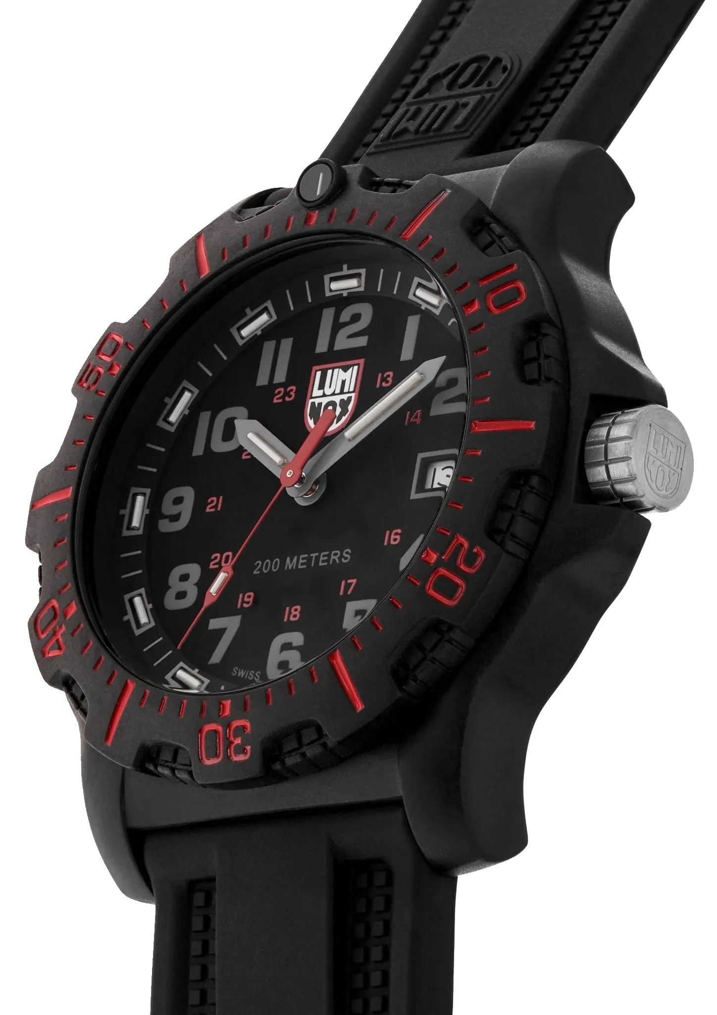 Luminox Black Ops CARBONOX Black Dial Black Rubber Strap Date Divers Quartz Mens Watch XL.8895