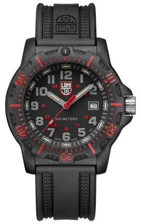 Luminox Black Ops CARBONOX Black Dial Black Rubber Strap Date Divers Quartz Mens Watch XL.8895