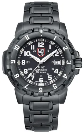 Luminox XA.6402 F-117 Nighthawk Mens Black PVD Quartz Dive Watch with Date Feature