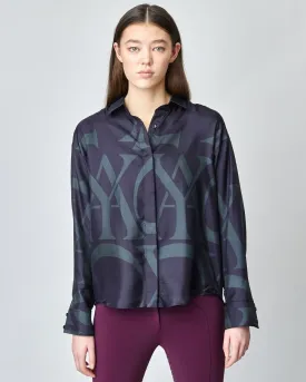 Monogram Silk Shirt Black