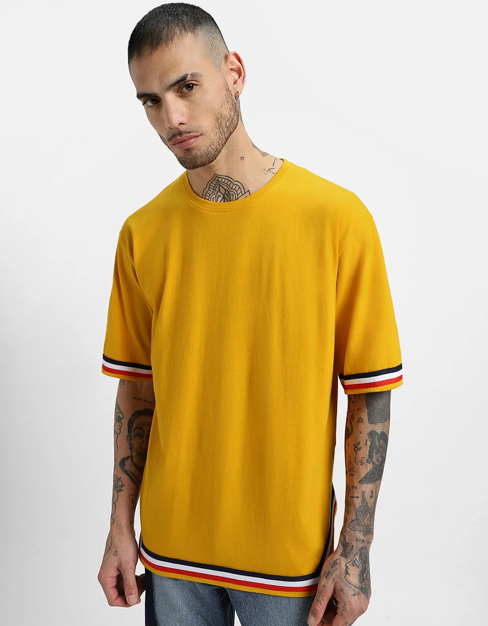 Mustard Tape Oversized Tshirt