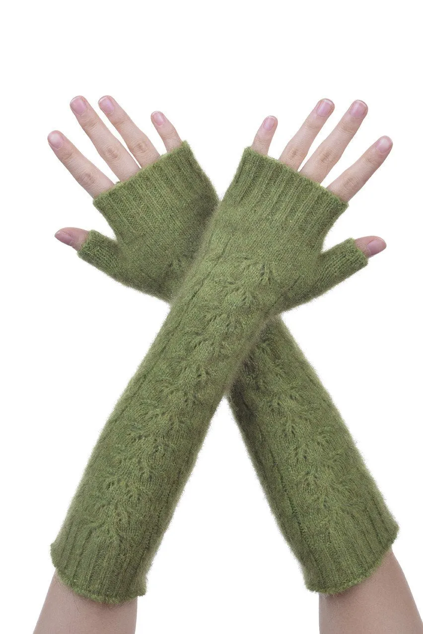 Possum Merino Open Finger Cable Gloves