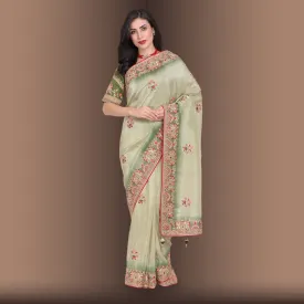 Pure Organza Saree with Zardozi work