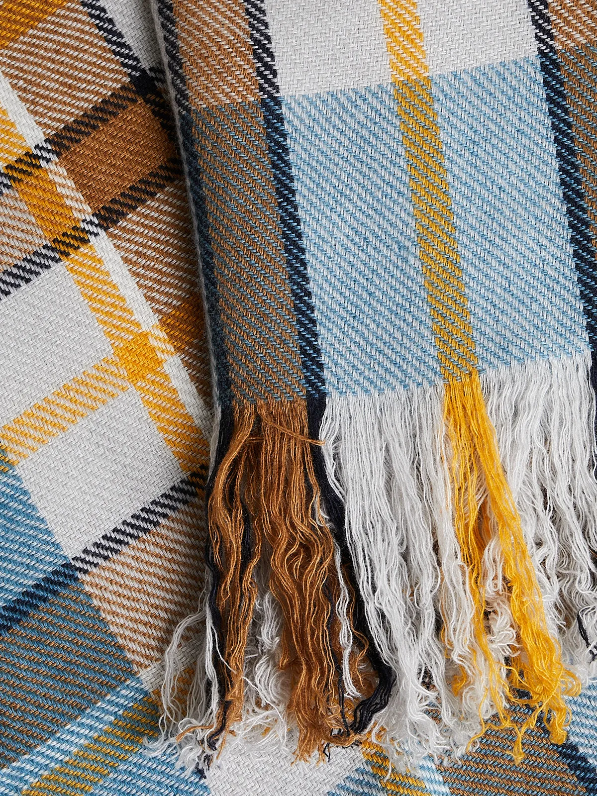 Sapa Blanket in Blue, Cumin, Light Grey, Camel   Blue Stone