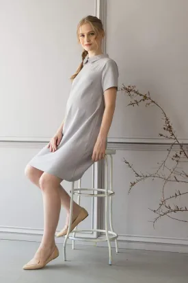 Short Sleeves Yeva Nursing Dress Grey