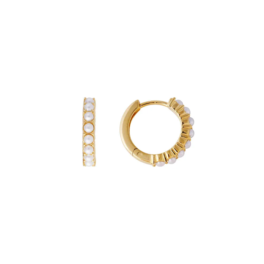 SLIM CRYSTAL PEARL MIDI HOOPS